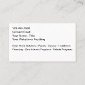 Solar Home Solutions Business Cards Visitekaartje (Achterkant)