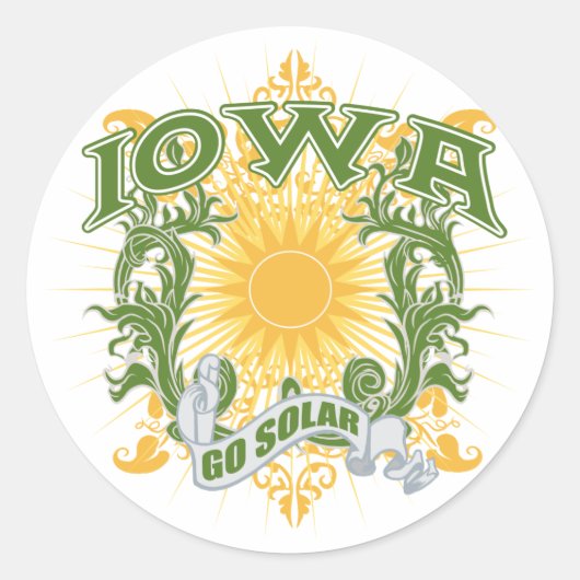 Solar Iowa Ronde Sticker (Voorkant)