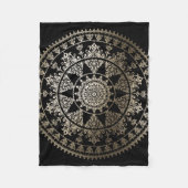 Solar Mandala Gold - Aangepaste kleur Fleece Deken (Voorkant)