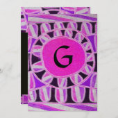 SOLAR MONOGRAM, helderroze violet zwart goudmetaal Kaart (Voorkant / Achterkant)