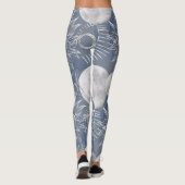 Solar Mystique | Dusty Blue Silver Moon Stars Sun Leggings (Achterkant)