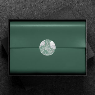 Solar Mystique   Dusty Green Silver Moon Stars Sun Ronde Sticker
