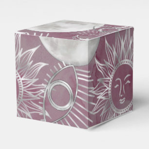 Solar Mystique   Roze zilver Moon Stars Sun Eyes Bedankdoosjes