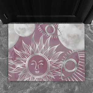 Solar Mystique Roze zilver Moon Stars Sun Eyes Deurmat