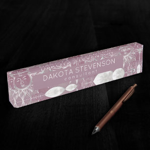 Solar Mystique   Roze zilver Moon Stars Sun Eyes Naambordje