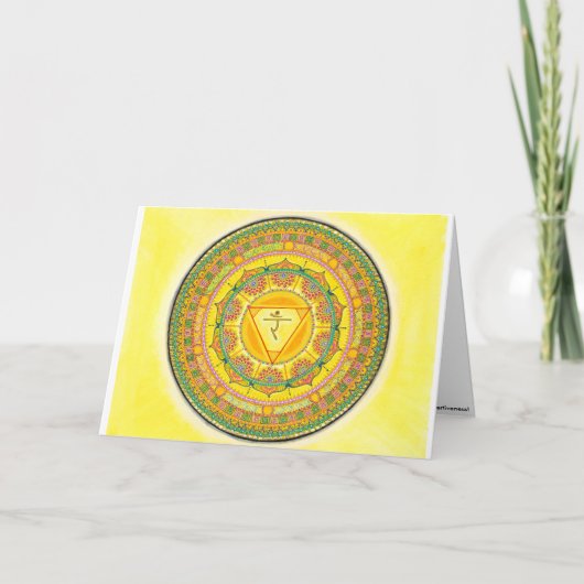 Solar Plexus Chakra Mandala Wenskaart Kaart (Voorkant)