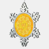 Solar Plexus Chakra Pewter Snowflake Ornament (Rechts)