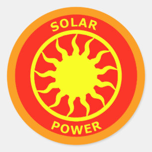 SOLAR POWER RONDE STICKER