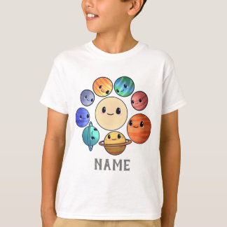 Solar-systeem 8 Planets Boy Girl Kinder T-shirt