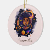 Solar System Afro Woman Keramisch Ornament (Links)