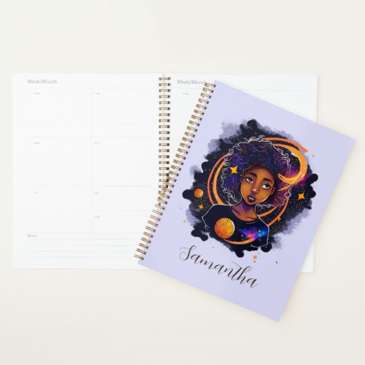 Solar System Afro Woman Planner (Display)