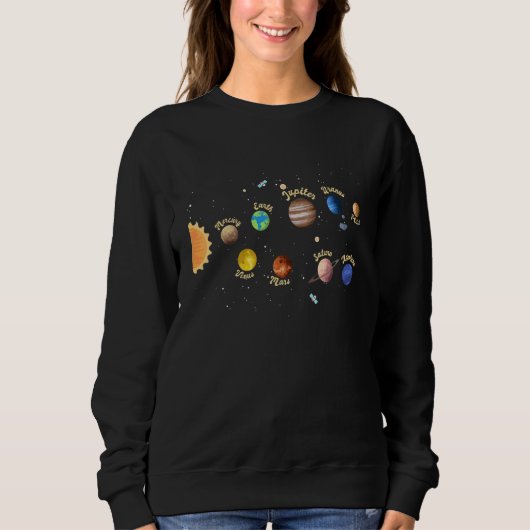 Solar System Kids Planets Outer Space Knowledge Sc Trui (Voorkant)