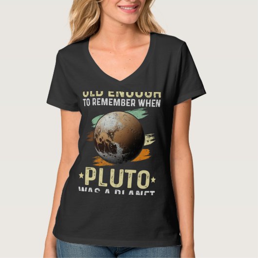 Solar System old enough Pluto Space and Planets Sc T-shirt (Voorkant)