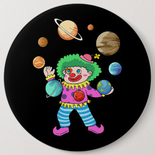 Solar System Planet Clown Juggling Circus for Acro Ronde Button 6,0 Cm