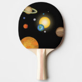 Solar System Planets in Deep Dark Space Cosmic Tafeltennisbatje (Voorkant)