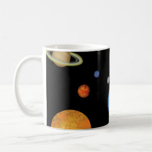 Solar System Planets in Deep Dark Space Koffiemok