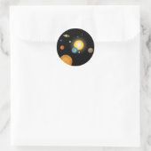 Solar System Planets in Deep Dark Space Ronde Sticker (Tas)