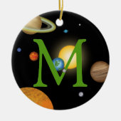 Solar System Planets in Space Monogramed Custom Keramisch Ornament (Voorkant)