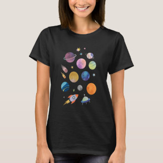 Solar System Planets Science Space Boys Girls Kids T-shirt