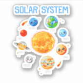 Solar System Planets Science Space Boys Girls STEM Sticker (Voorkant)