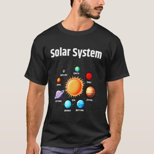 Solar System Planets Science Space Boys Girls STEM T-shirt (Voorkant)