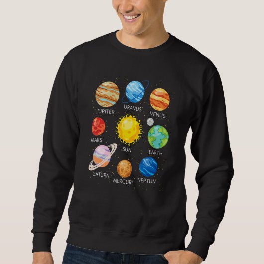 Solar System Planets Science Space Galaxy Universe Trui (Voorkant)
