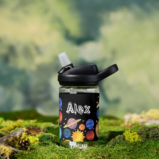 Solar System Space Aangepaste naam Waterfles (Buiten)