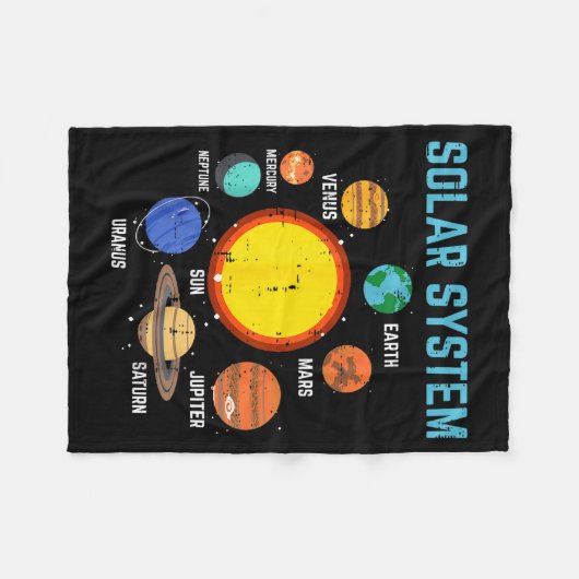 Solar System Sun Planets Galaxy Astronomy Men Wome Fleece Deken (Voorkant (Horizontaal))