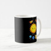 Solar System Sun Planets Rocket Space Galaxy Kids  Koffiemok (Voorkant rechts)