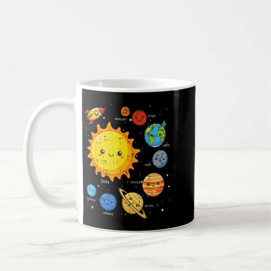 Solar System Sun Planets Rocket Space Galaxy Kids  Koffiemok (Links)