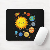 Solar System Sun Planets Rocket Space Galaxy Kids  Muismat (Met muis)