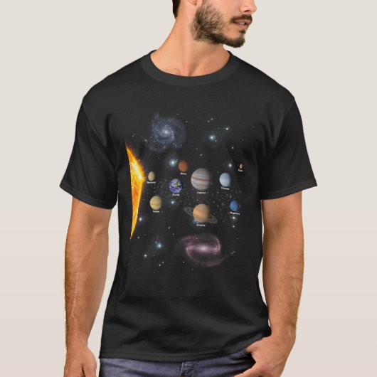 Solar System T - Realistisch ruimtevaartonderzoek T-shirt (Voorkant)