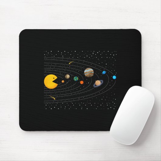 Solar System Video Game Funny Graphic Tees Planet Muismat (Met muis)