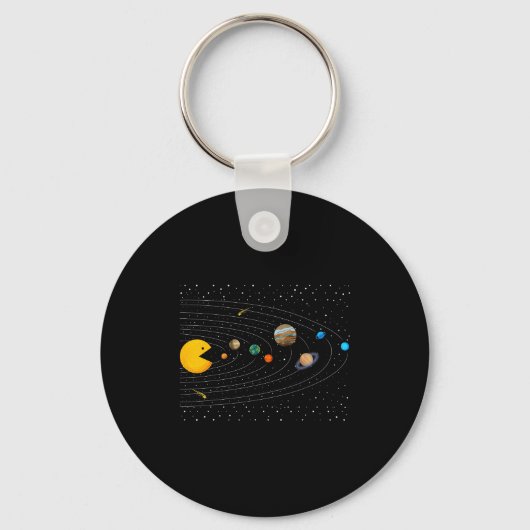 Solar System Video Game Funny Graphic Tees Planet Sleutelhanger (Voorkant)