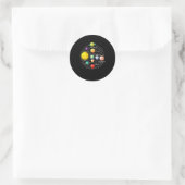  Solar system with planets sun, saturn, earth in Ronde Sticker (Tas)