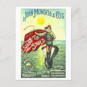  Solar Tip Shoes Advertentie Lithografie Briefkaart