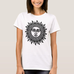 Solar Visage Sigil – Zwarte Zon Embleem T-shirt