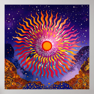 "Solar Whispers in the Sky" De Zon Poster
