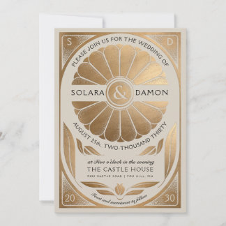 SOLARA I - Faire-part de mariage Botanique en Or F