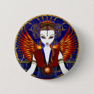 "Solara" Sun Goddess Fire Angel Button