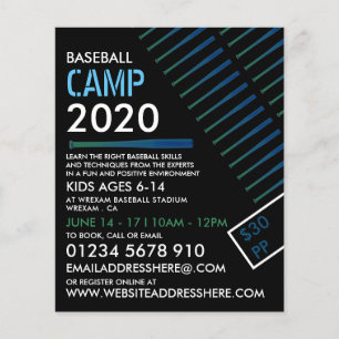 Solarised Baseball Bat, Baseball Camp Advertising Flyer