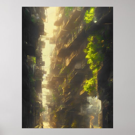 Solarpunk Dawn Poster (Voorkant)