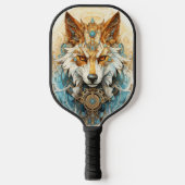 Solarpunk Rode en witte wolf Pickleball Paddle (Voorkant)