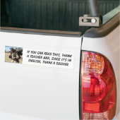 Soldaat, als je dit kunt lezen, dan is mijn leraar bumpersticker (Op Truck)