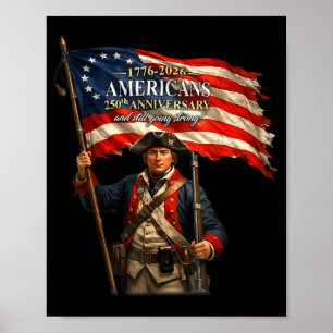 Soldaat Amerikaanse Vlag Patriotische Trots Illust Poster