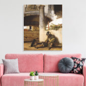 Soldaat bewaakt een poort met zijn hond canvas afdruk (Insitu (Woonkamer))