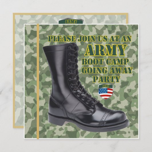 Soldaat Boot Camp die van start gaat partijuitnodi Kaart (Voorkant / Achterkant)