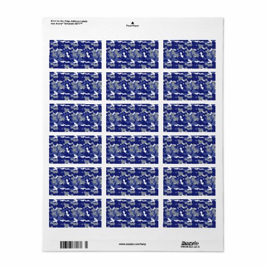 Soldaat: Bright Blue Camouflage Sparkle Camo Army Etiket (Full Sheet)