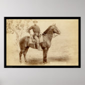 Soldaat en paard in Camp Cheyenne SD 1890 Poster (Voorkant)