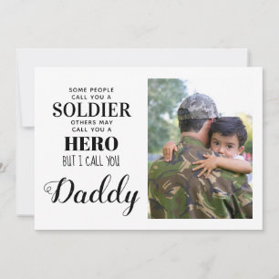 Soldaat Hero Militaire Papa Vaders Dag Fotokaart Feestdagenkaart